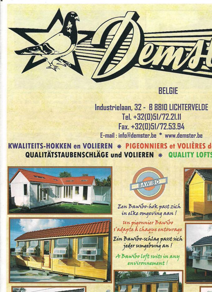 Jeugdleden krijgen 10% korting .op Woonbakken ,manden,  ,Drinkpotten, houten eetbakken, Rustbankjes, Duivennesten, Bijproducten . niet op het Electronich constateersysteem van bricon en op dimmers, duivenhokken , 
** Korting wordt gegeven bij vertoon lidkaart**