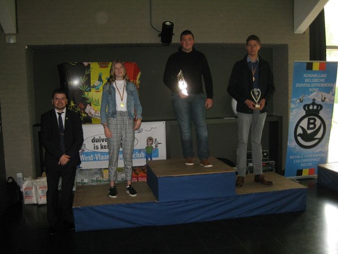Kampioenschappen As-Duiven Snelheid Jonge Duiven 2018
jeugdleden tot 30 Jaar
1é Vandeverre-Seye Roeselare
2é Poublon Lais Zwevegem
3éDebou Dieter Ichtegem