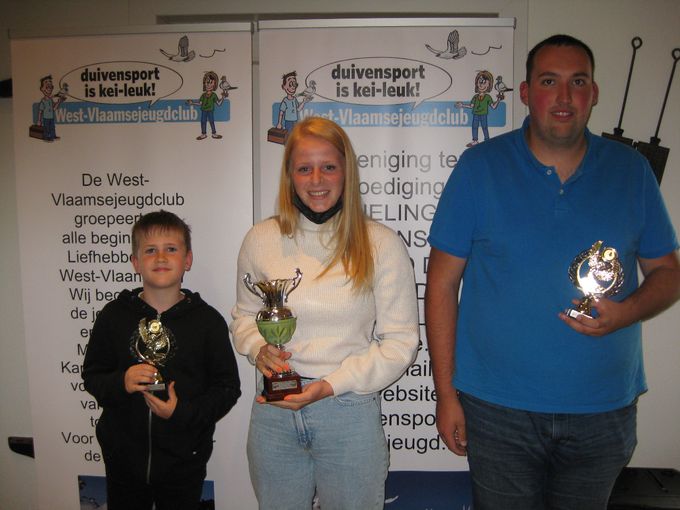 Kampioenscap Asduiven Snelheid jonge duiven
1éVanden Bussche Lot Zwevegem
2é Vandeverre & Seye Roeselare
3é Isaac BO Zwevegem